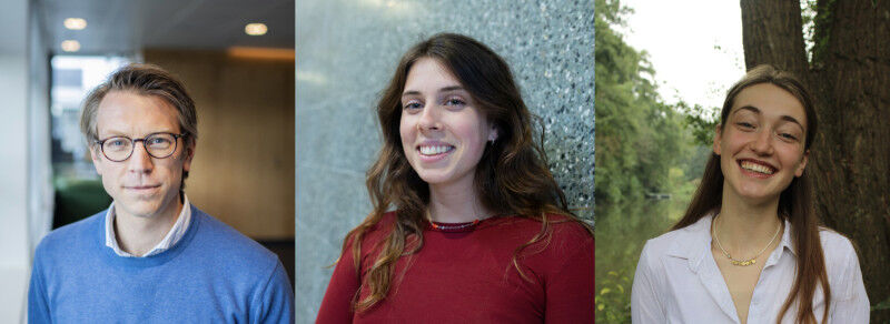 Aardwetenschappen - Milieu - Programmaleider Willem Jan van de Berg, promovendus Emma Smolders en student Elena Gianotten Aardwetenschappen - Milieu